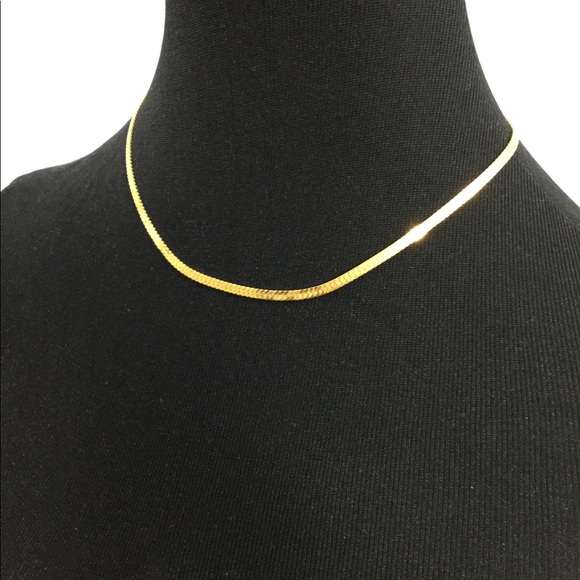 Vintage Signed Gold Tone Serpentine Chain Necklace - Picture 3 of 3